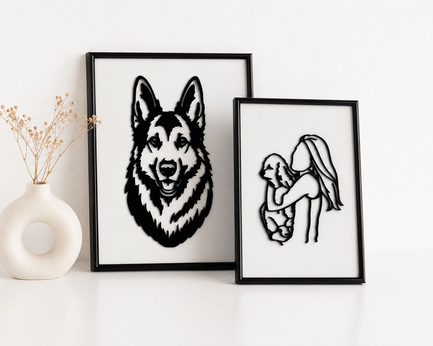 Cuadro silueta personalizado de RTCREA grabado en madera